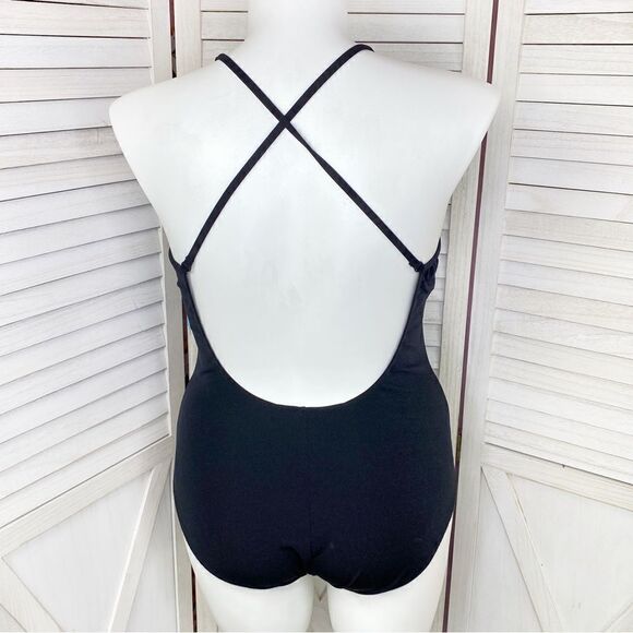 Maxine of Hollywood Azul Swimsuit Studded One Piece Black Silver 16 - Picture 4 of 12